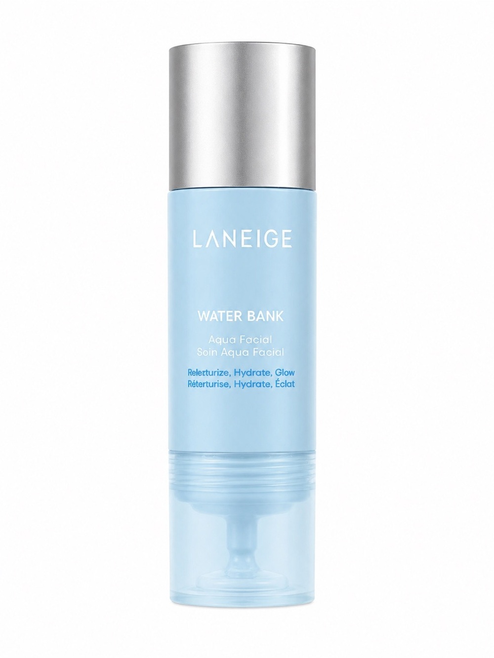 LANEIGE Water Bank Aqua Facial – Blue and Silver Hydrating Serum Bottle